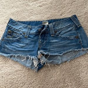 True Religion cutoff denim shorts